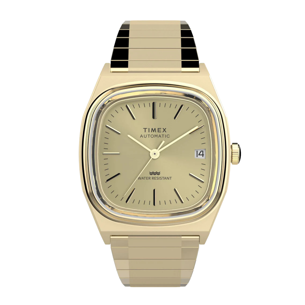 Timex Q E Line reissue Men Champagne Rectangle Dial Automatic Analog Watch - TW2Y07200UJ