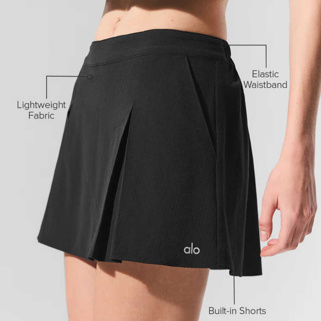 Alo Yoga Women's Dreamscape Tennis Skirt Black