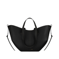 Polene Cyme Textured Black with Ecru Stitching