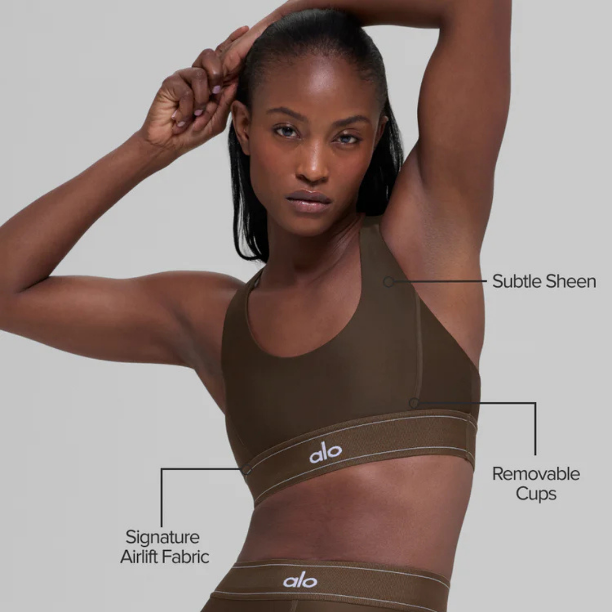 Alo Yoga Women's Airlift Suit Up Bra Espresso