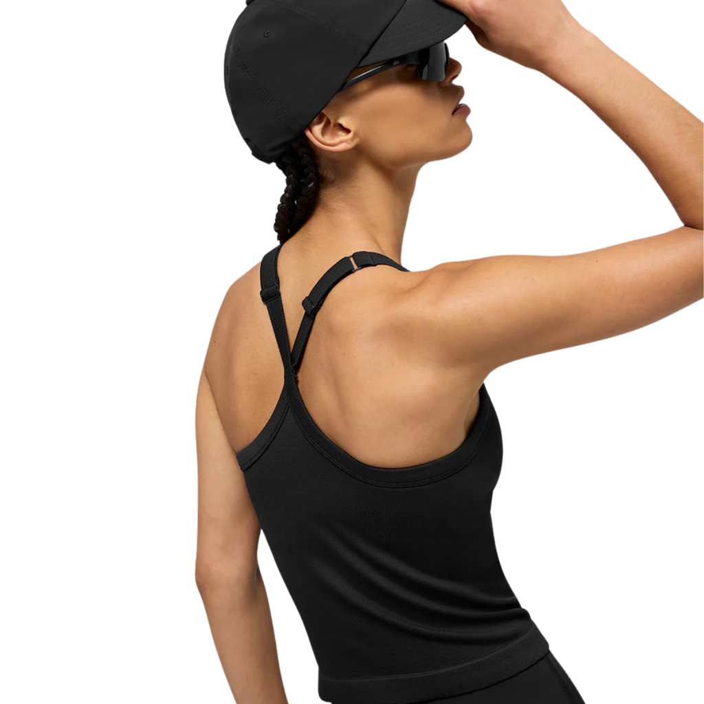 Alo Yoga Women's Seamless Ribbed Favorite Full Length Bra Tank Black