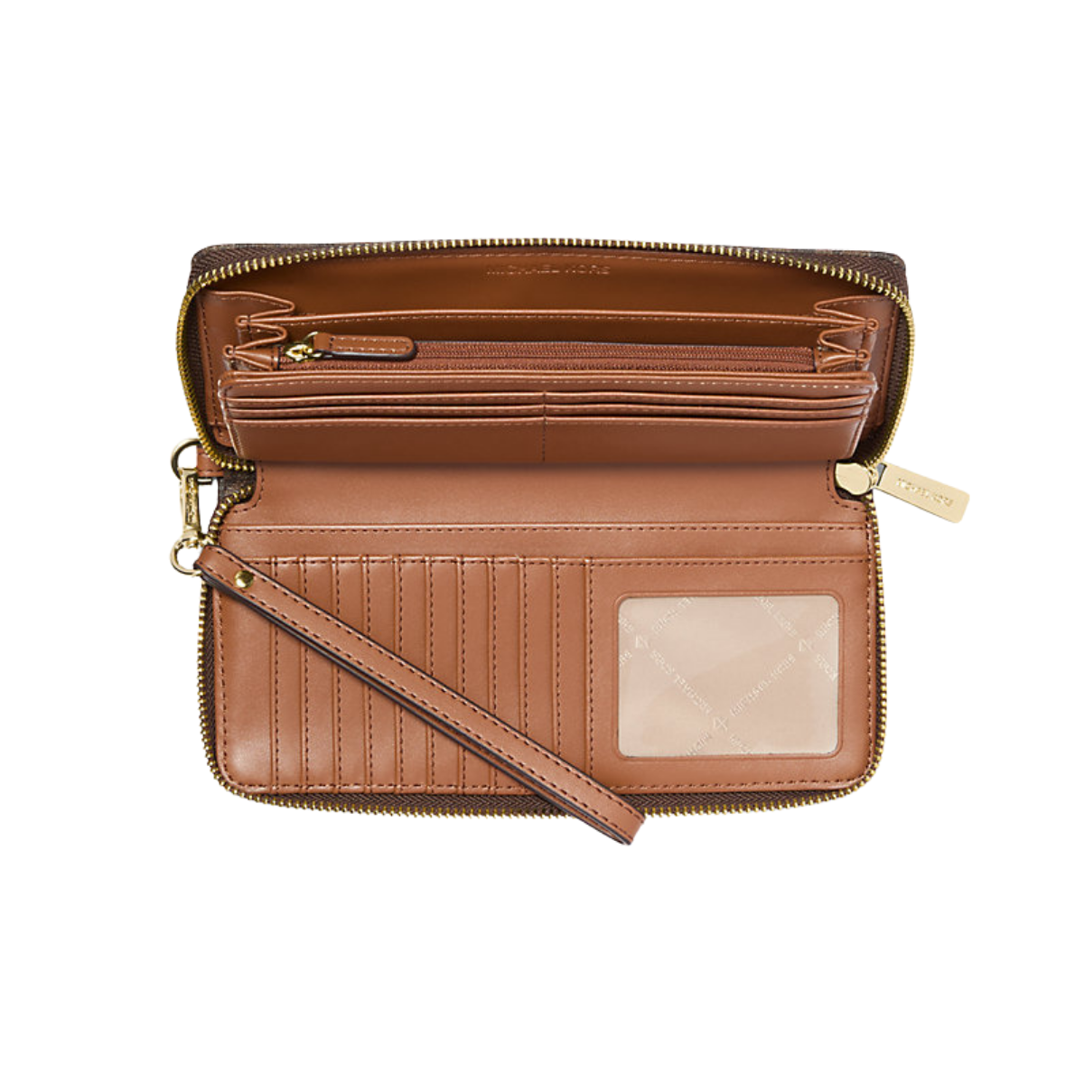 Michael Kors Jet Set Travel Large Logo Continental Wristlet Brown