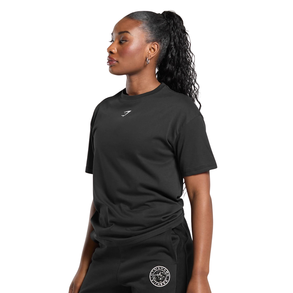 Women's Gymshark Power Oversized T-Shirt Black
