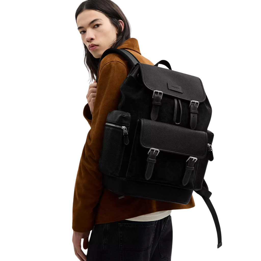 Coach Sprint Backpack Silver Black