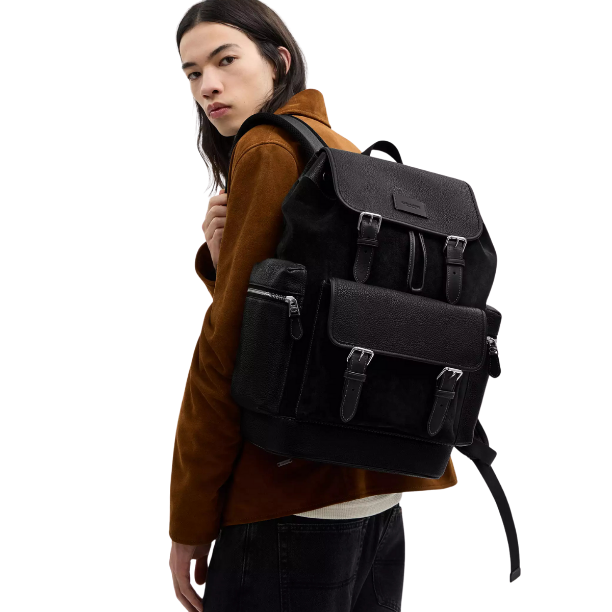 Coach Sprint Backpack Silver Black
