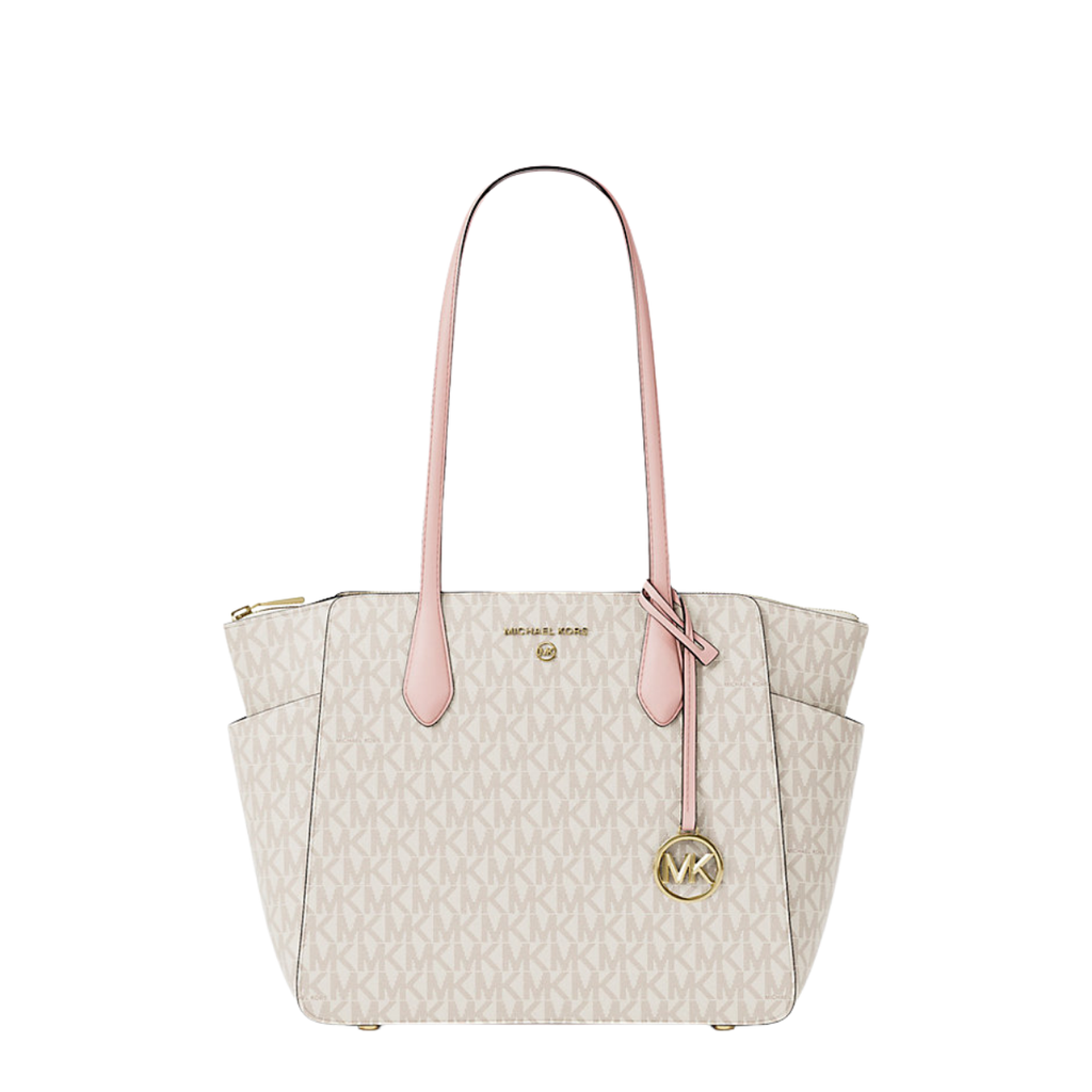 Michael Kors Marilyn Medium Signature Logo Tote Bag Pwd Blsh Mlt