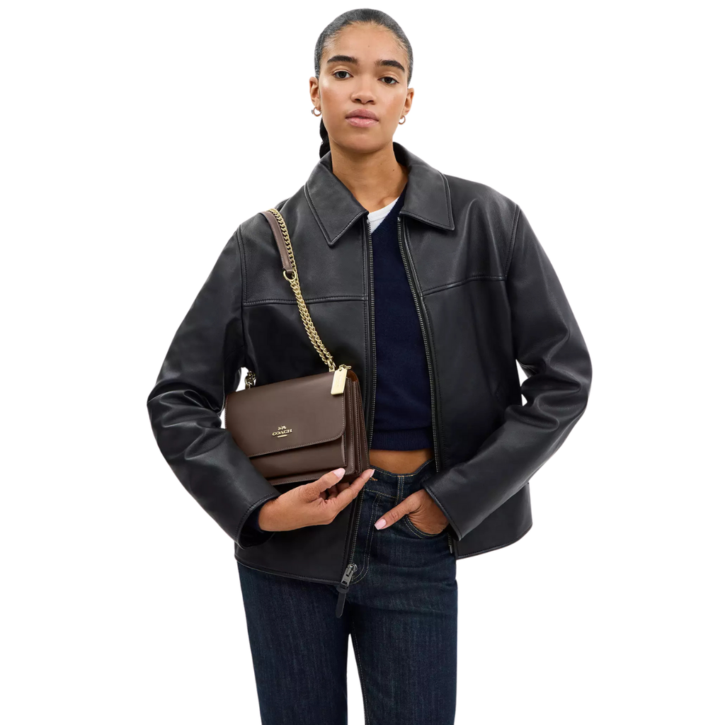 Coach Klare Crossbody Bag Calf Leather Gold Dark Stone