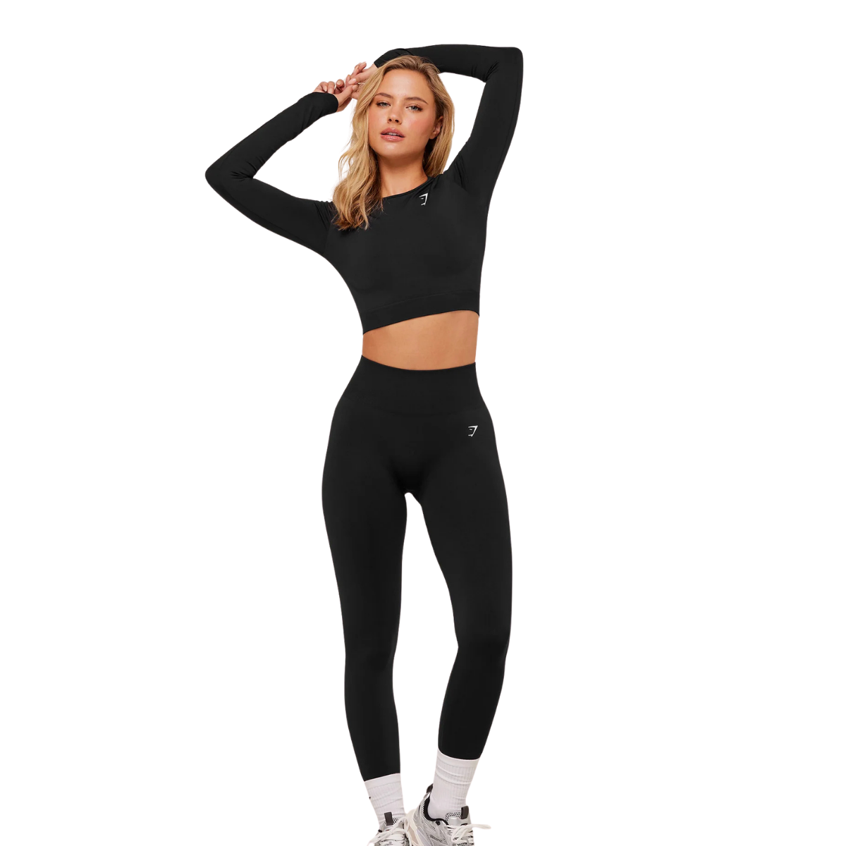 Women's Gymshark Everyday Seamless Long Sleeve Crop Top Black