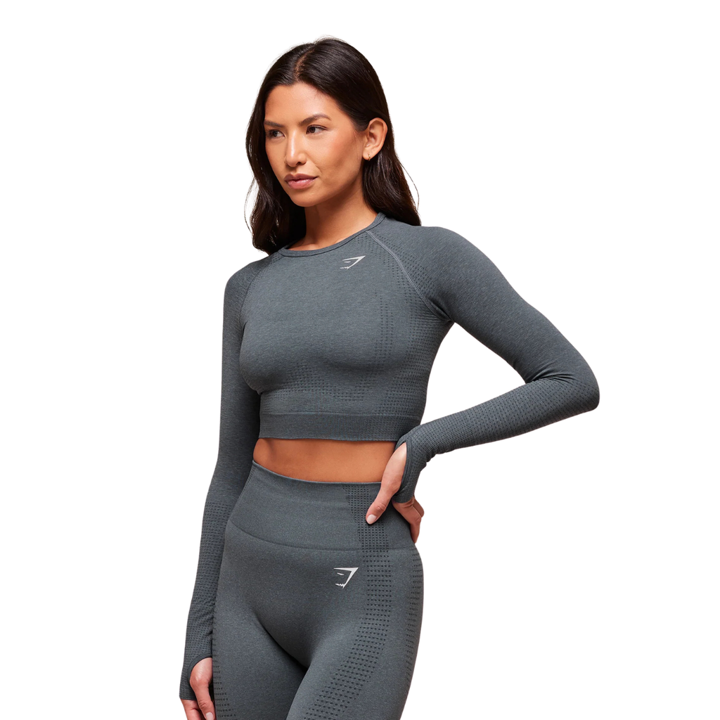 Women's Gymshark Vital Crop Top Strong Grey Marl
