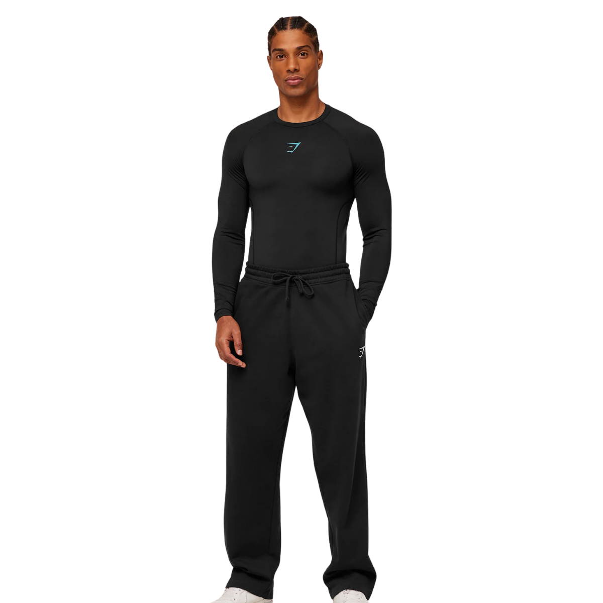 Gymshark Element Baselayer Long Sleeve T-Shirt Black Brand Blue