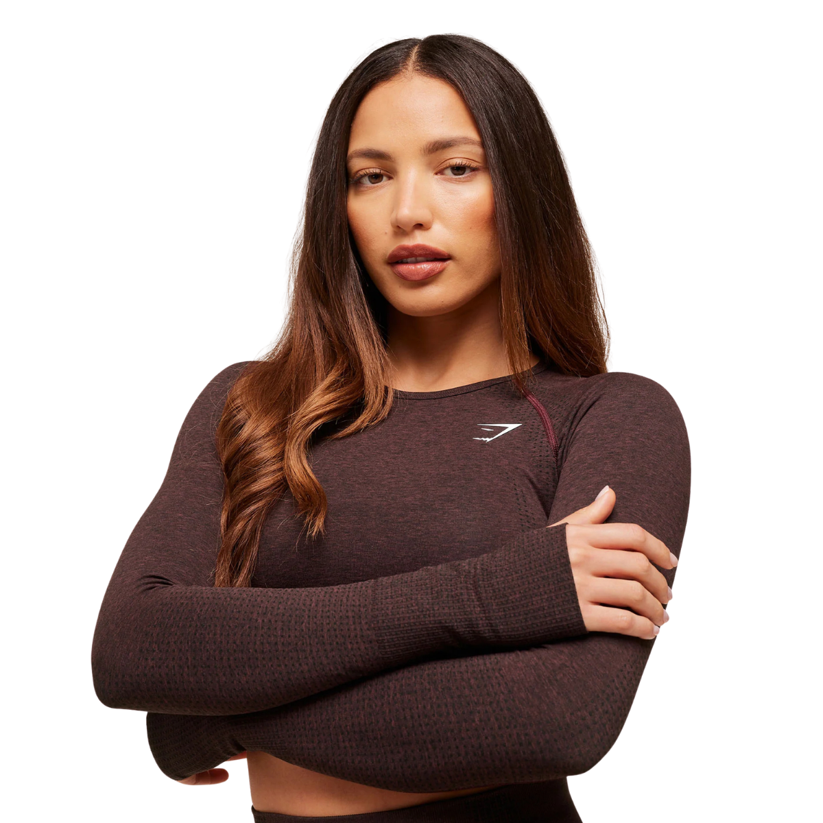Women's Gymshark Vital Crop Top Rich Maroon Marl