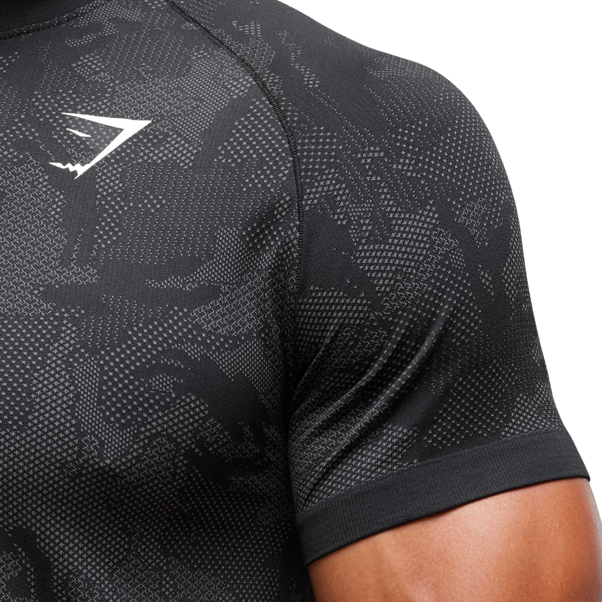 Gymshark Geo Seamless T-Shirt Black Charcoal Grey