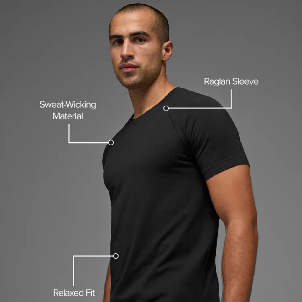 Alo Yoga Vapor Crewneck Short Sleeve Clover Black