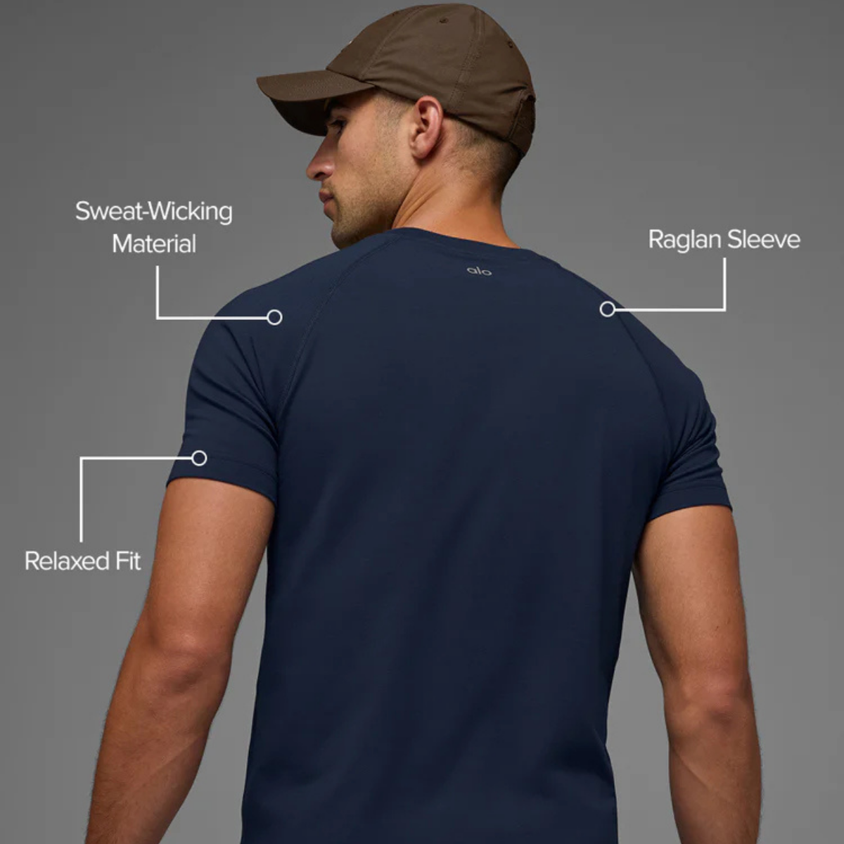 Alo Yoga Vapor Crewneck Short Sleeve Navy