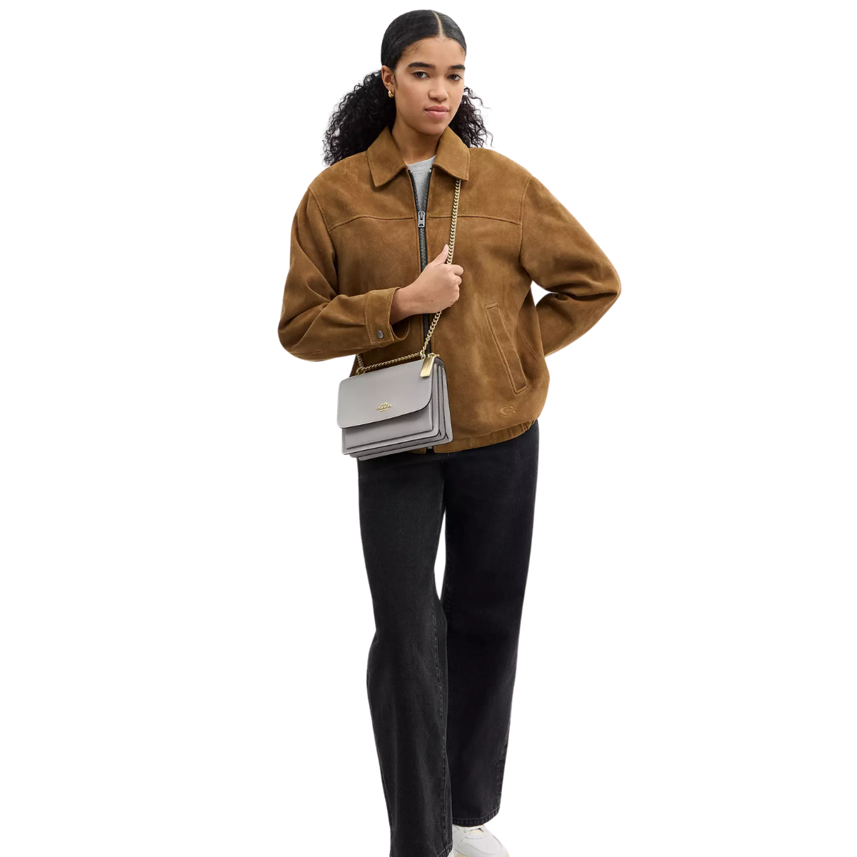 Coach Klare Crossbody Bag Calf Leather Gold Dove Grey