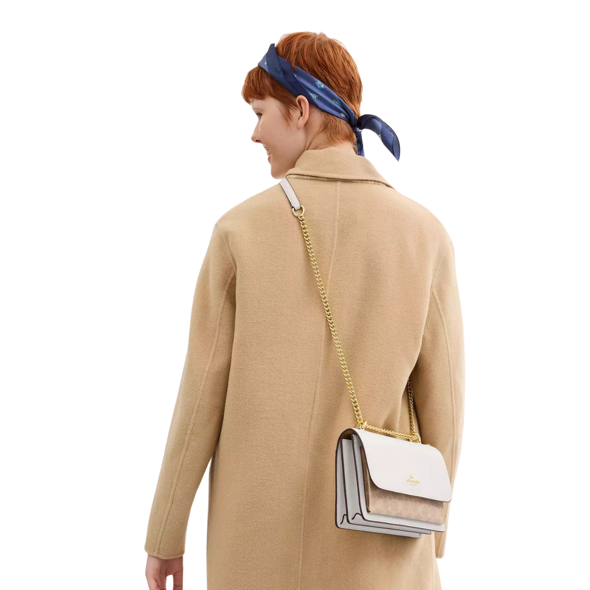 Coach Klare Crossbody Bag Signature Canvas Gold Sand Chalk