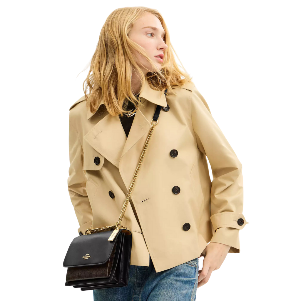 Coach Klare Crossbody Bag In Signature Canvas Gold Walnut Black