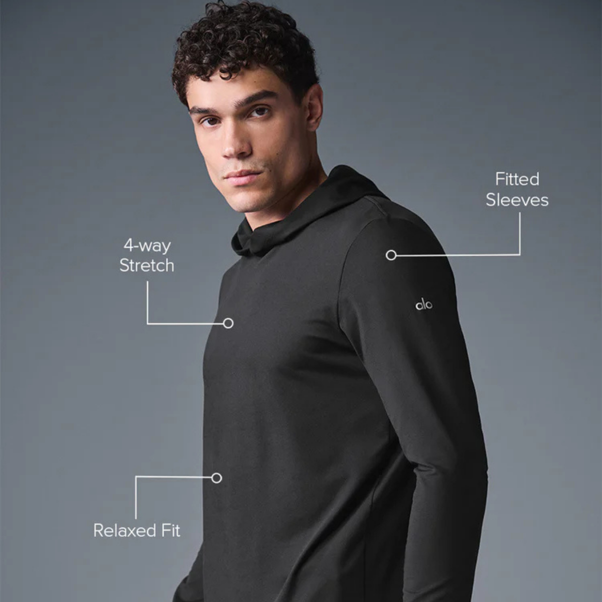 Alo Yoga Conquer Reform Long Sleeve With Hood Black