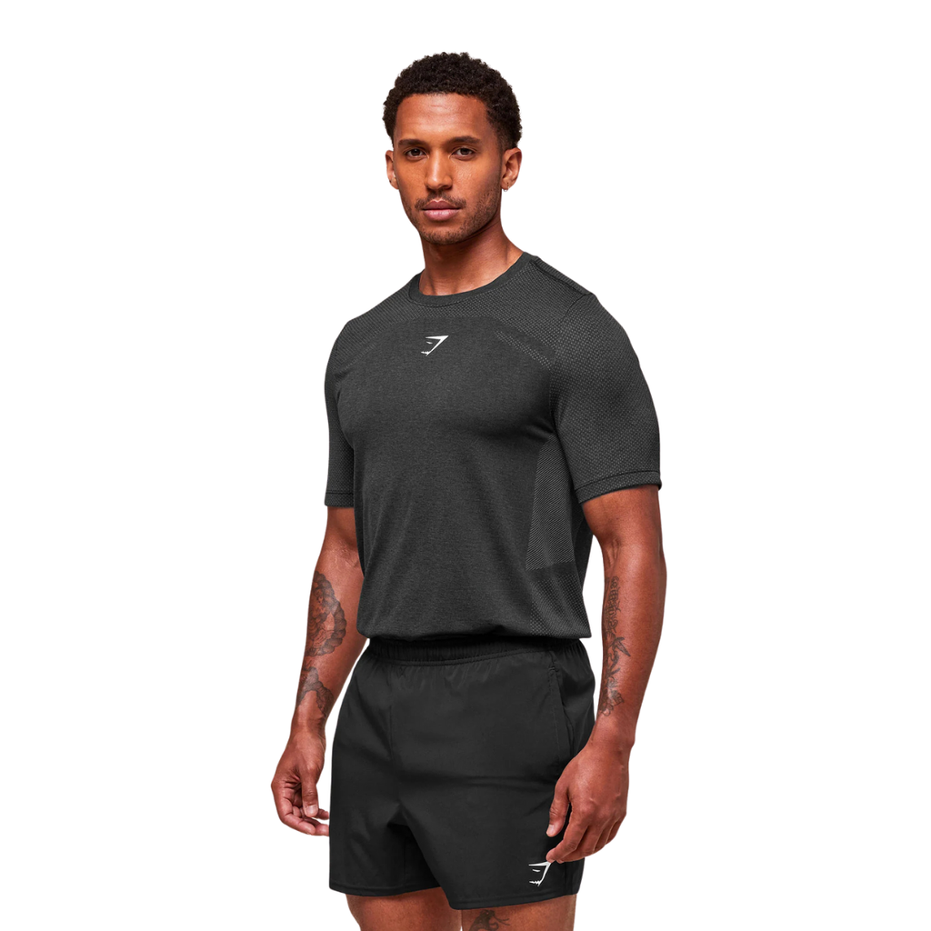 Gymshark Lightweight Seamless T-Shirt Black Silhouette Grey