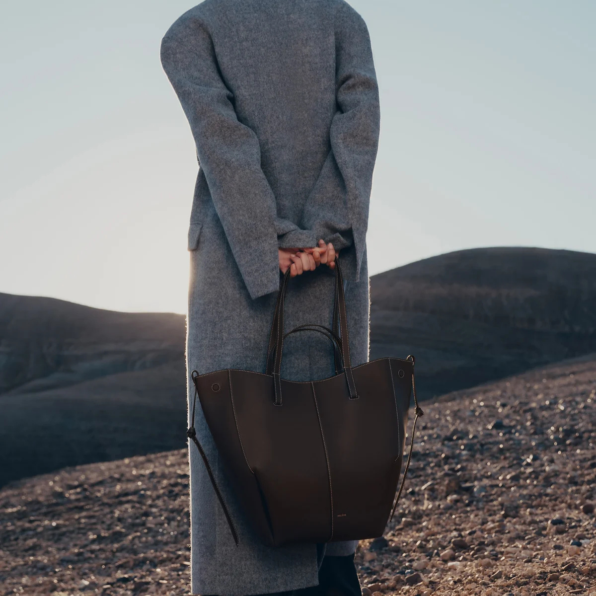 Polene Cyme Tote Textured Ebony