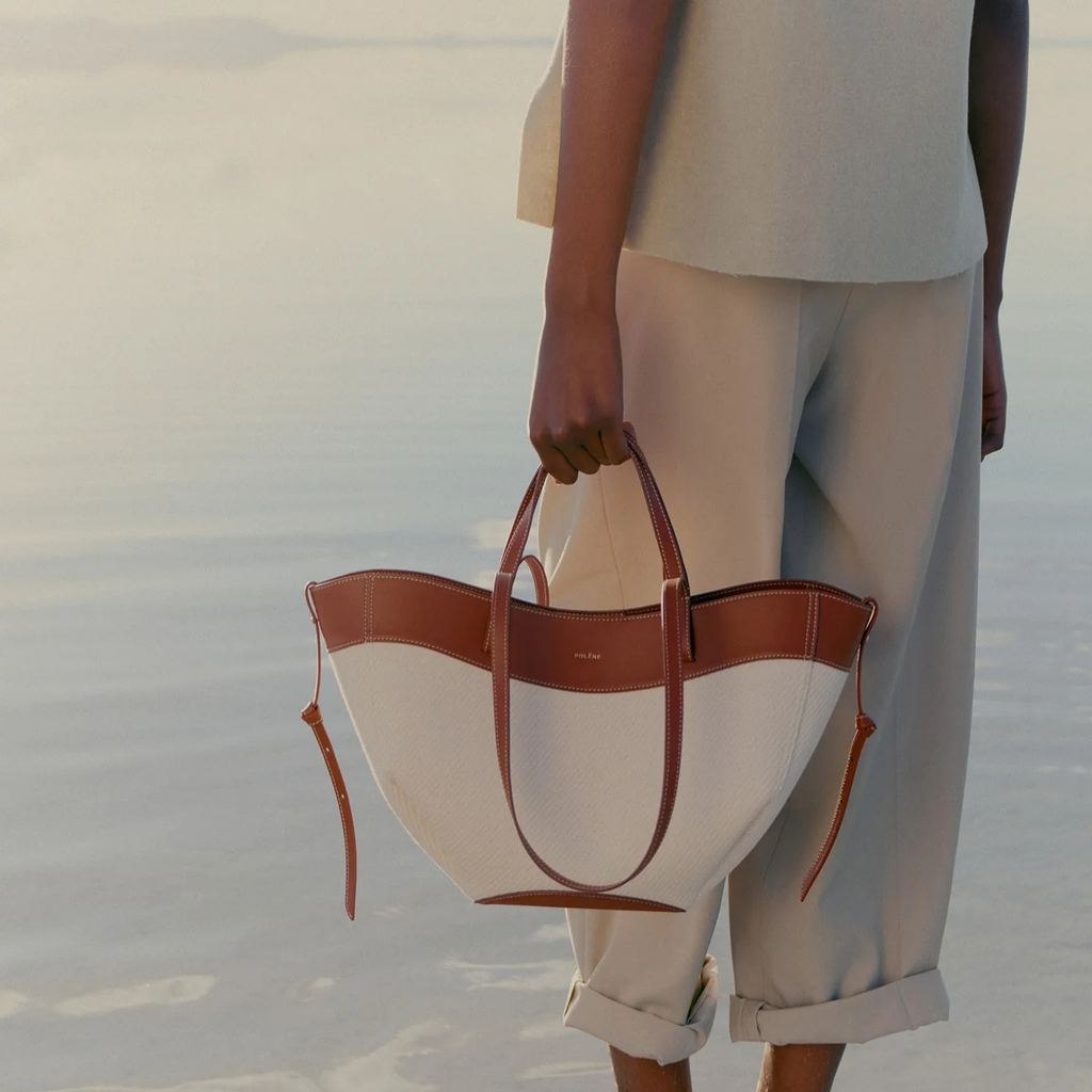 Polene Cyme Mini Cognac Canvas