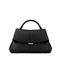Polene Mokki Textured Black with Ecru Stitching