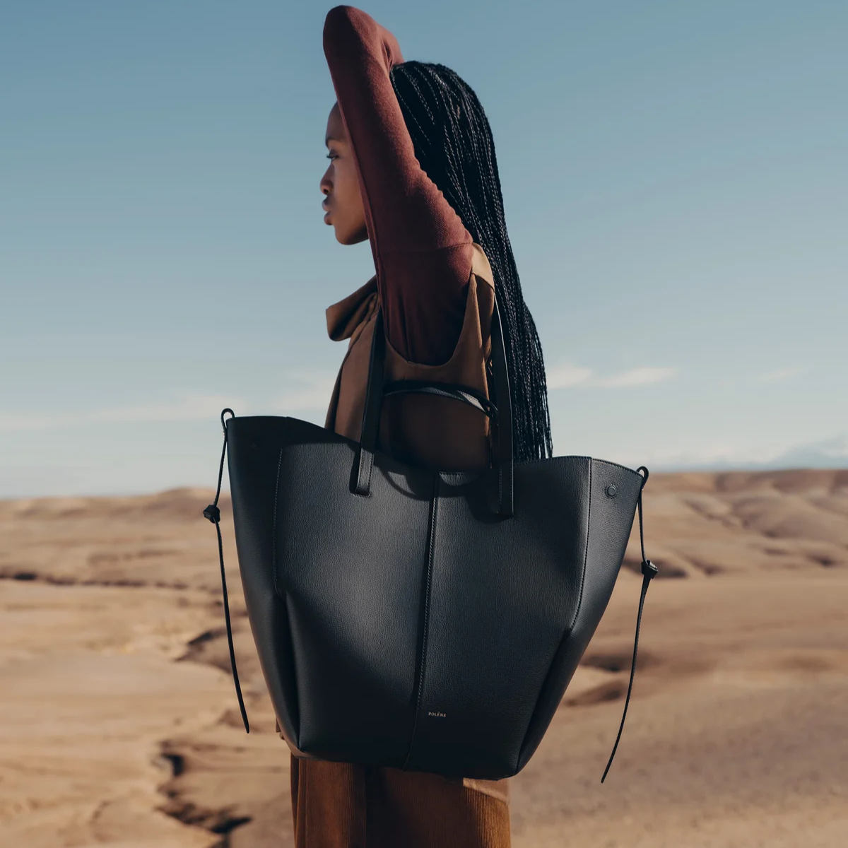 Polene Cyme Tote Textured Black