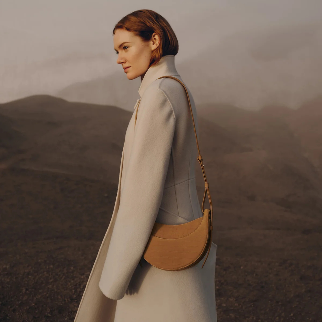 Polene Numéro Dix Crocodile Nubuck Cinnamon
