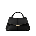 Polene Mokki Mini Textured Black with Ecru Stitching