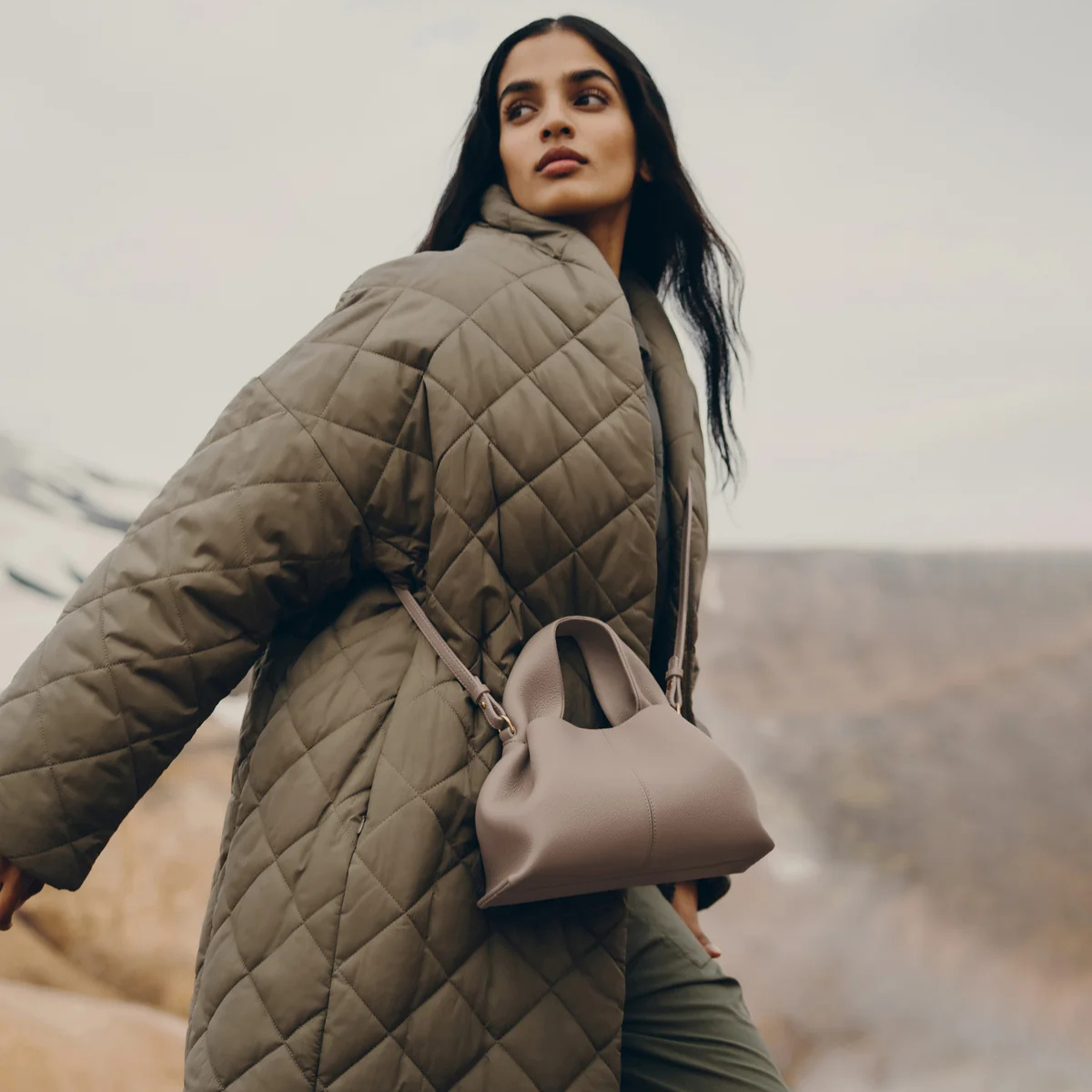 Polene Numéro Neuf Mini Textured Taupe