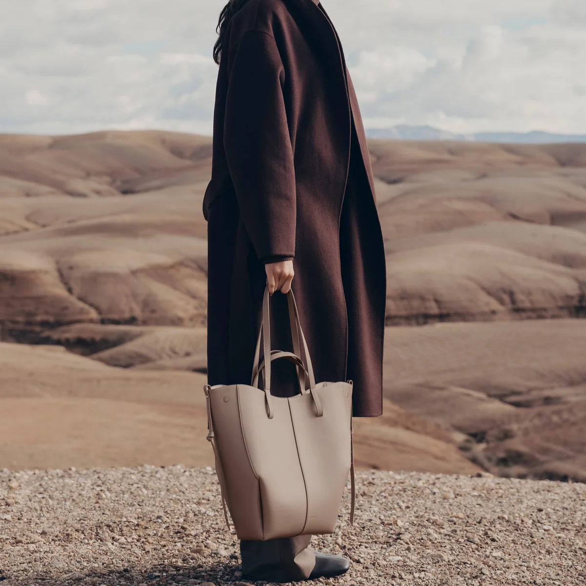 Polene Cyme Tote Textured Taupe
