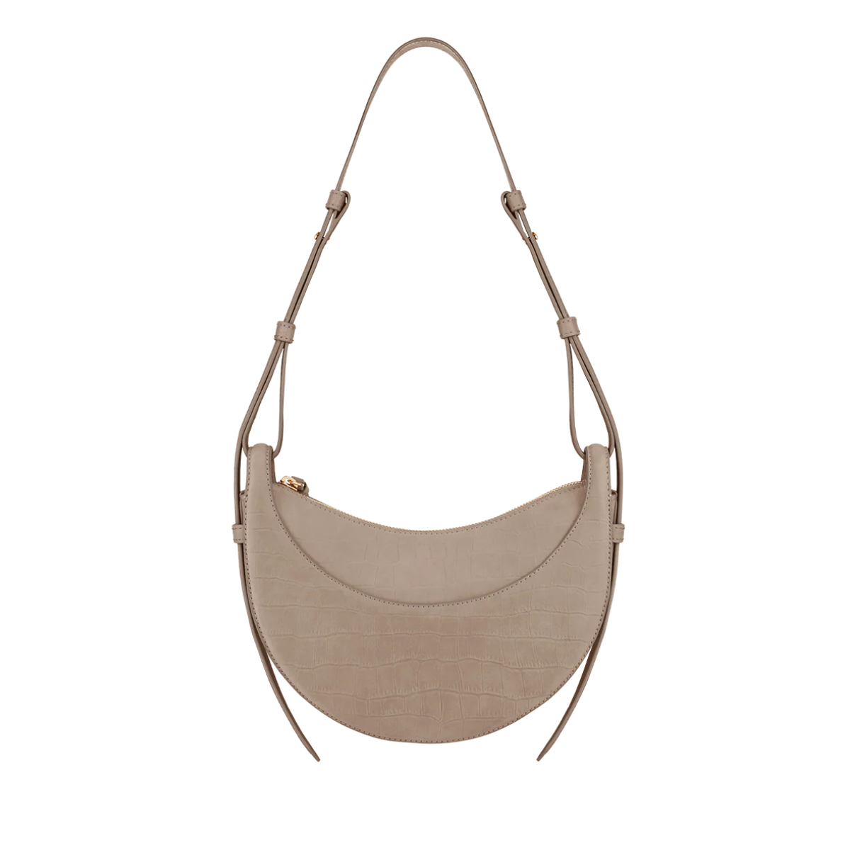 Polene Numéro Dix Crocodile Nubuck Taupe