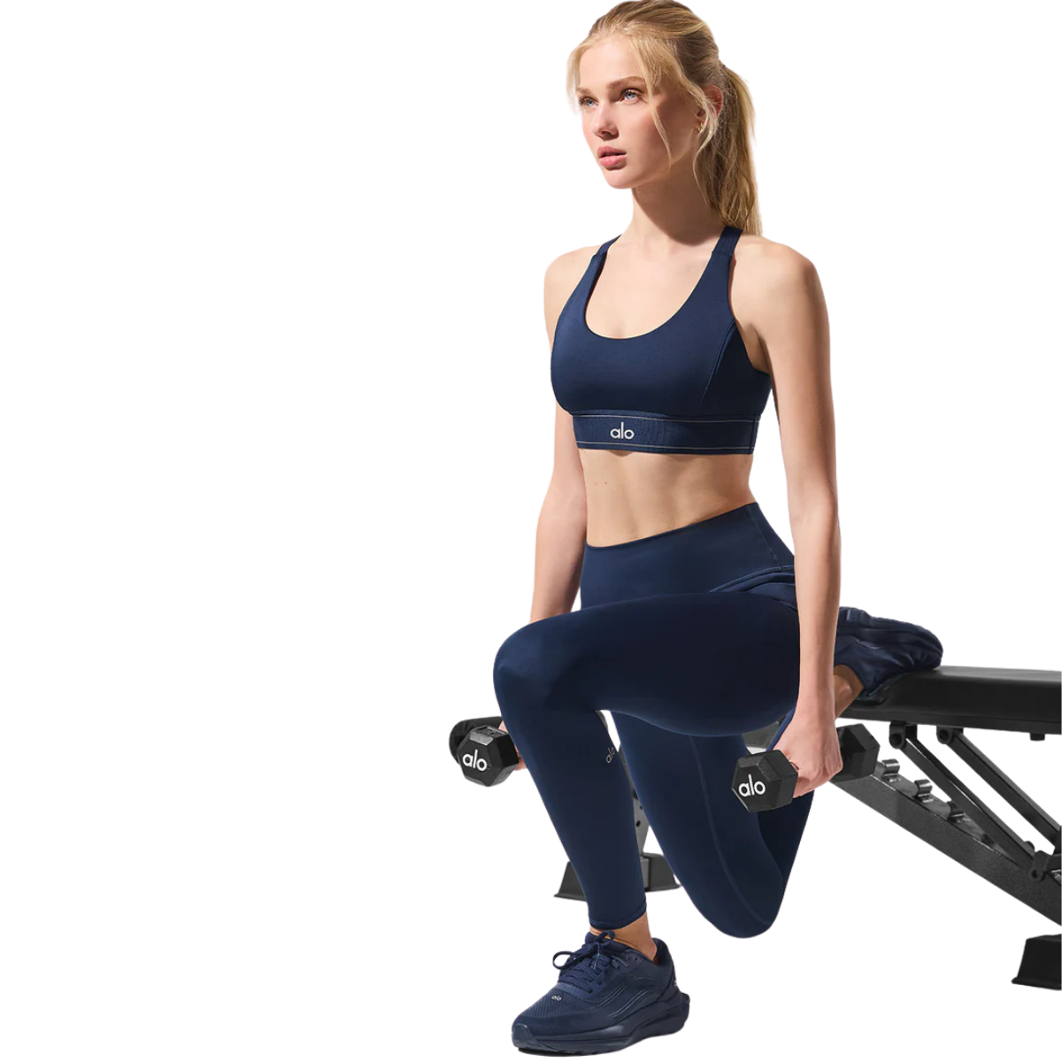 Alo Yoga Women's Airlift Suit Up Bra Navy-Navy