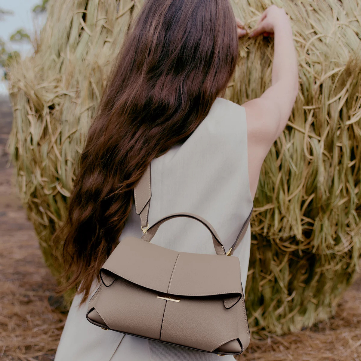 Polene Mokki Mini Textured Taupe