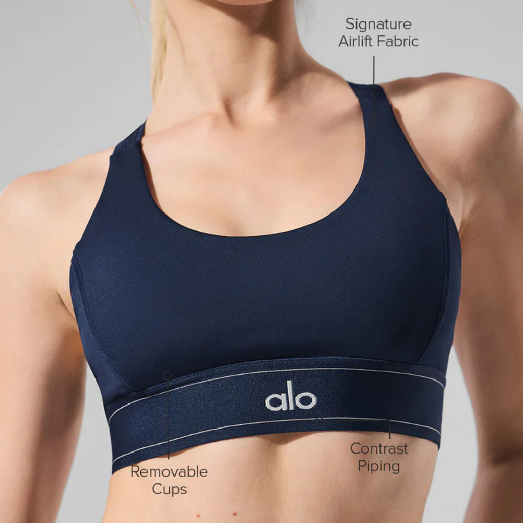 Alo Yoga Women's Airlift Suit Up Bra Navy-Navy