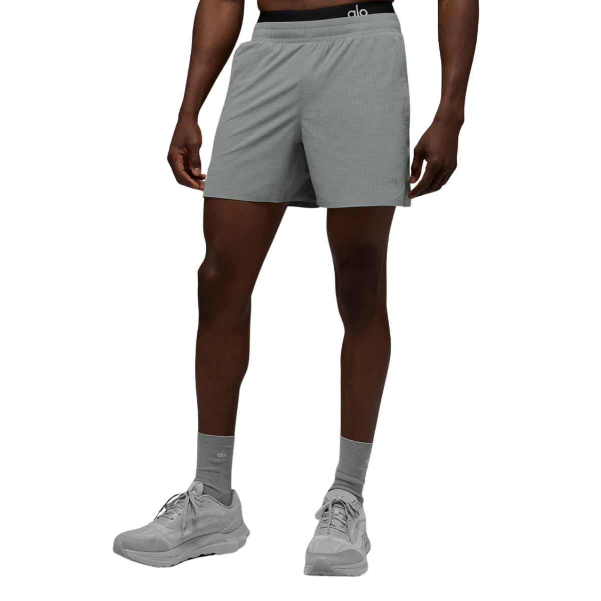 Alo Yoga 5" Traction Running Short Lunar Grey