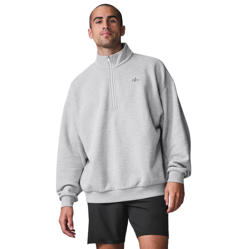 Alo Yoga Accolade 1/4 Zip Pullover Athletic Heather Grey