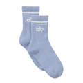 Alo Yoga Unisex Half-Crew Throwback Sock Winter Frost White