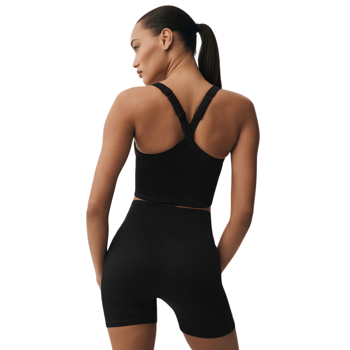 Alo Yoga Women's Seamless Ribbed Favorite Bra Tank Black