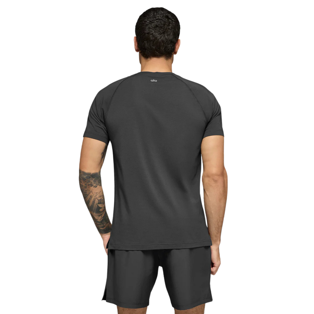 Alo Yoga Vapor Crewneck Short Sleeve Clover Anthracite