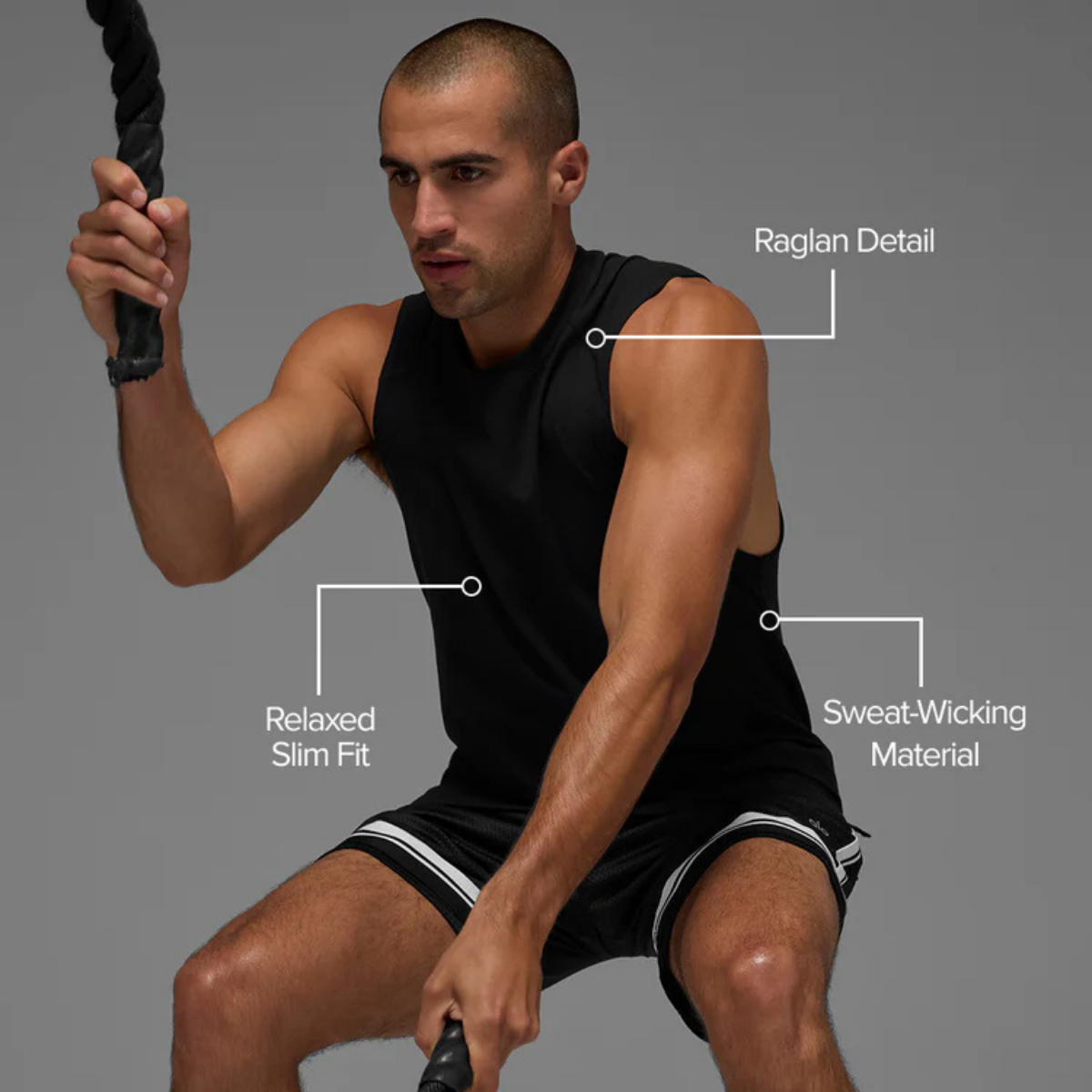 Alo Yoga Vapor Muscle Tank Black