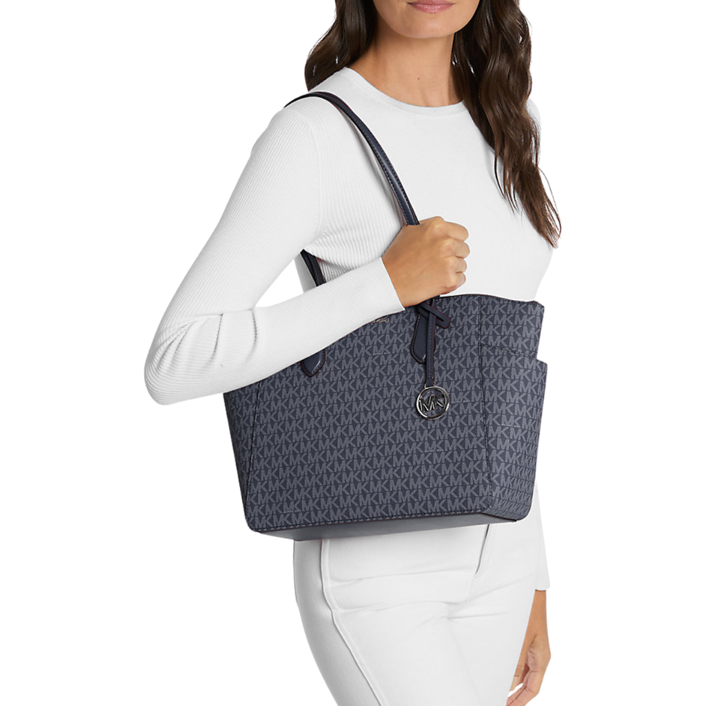 Michael Kors Marilyn Medium Signature Logo Tote Bag Admiral