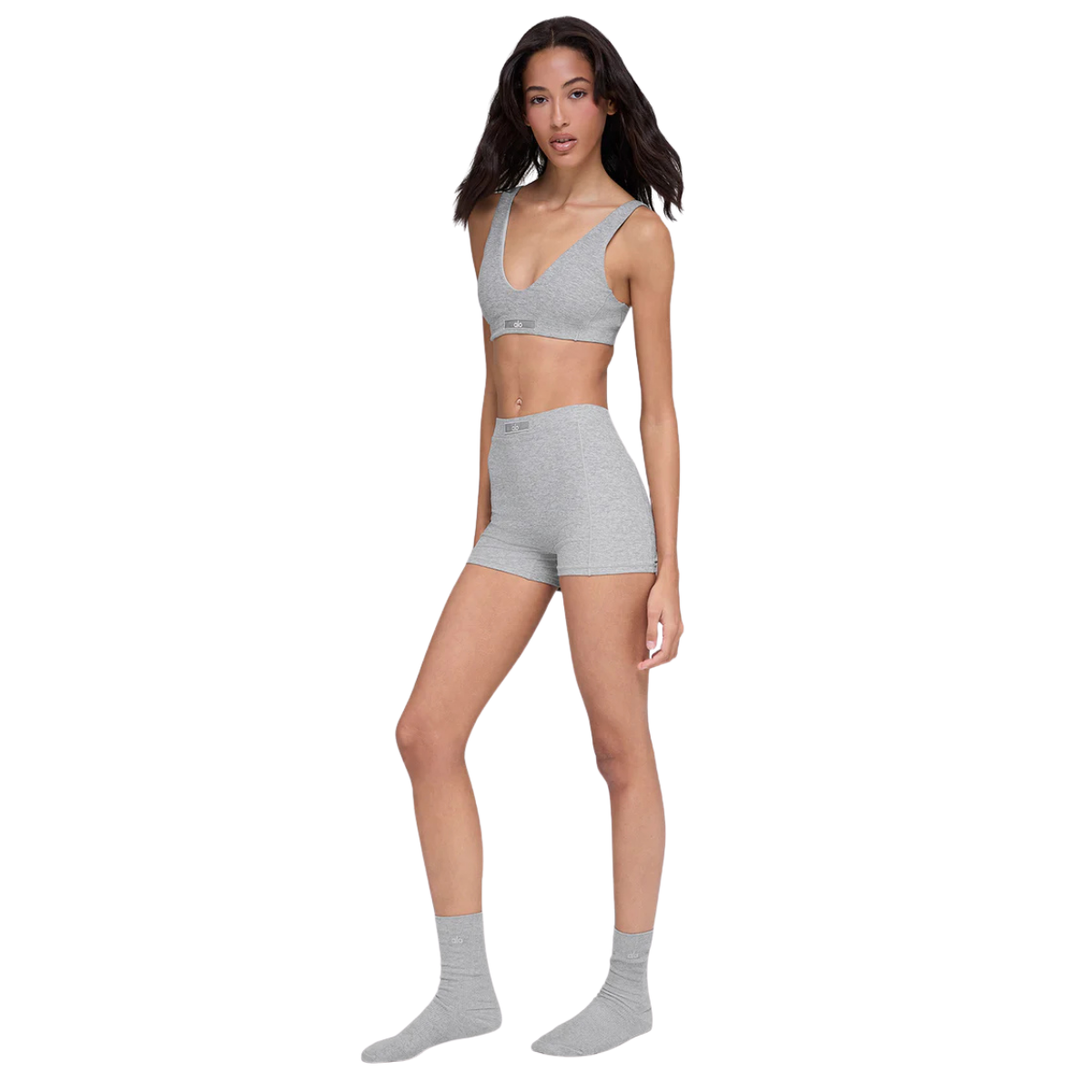 Alo Yoga Women's Alosoft Sincere Bra Athletic Heather Grey