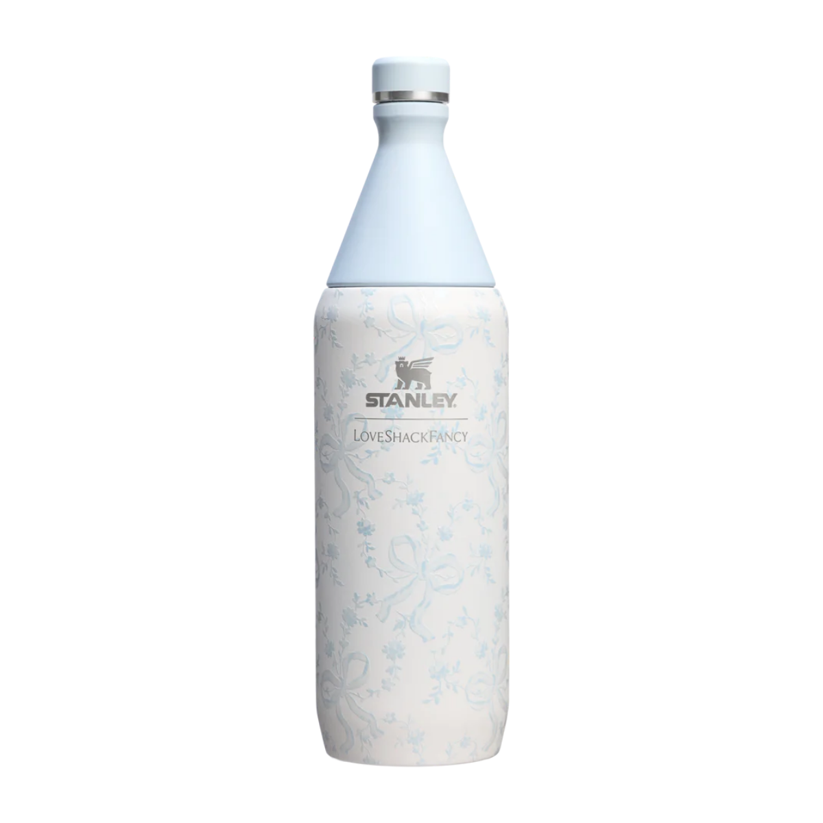 Stanley 1913 x LoveShackFancy Holiday All Day Slim Bottle | 34 OZ Coquette Bow Winter Ice