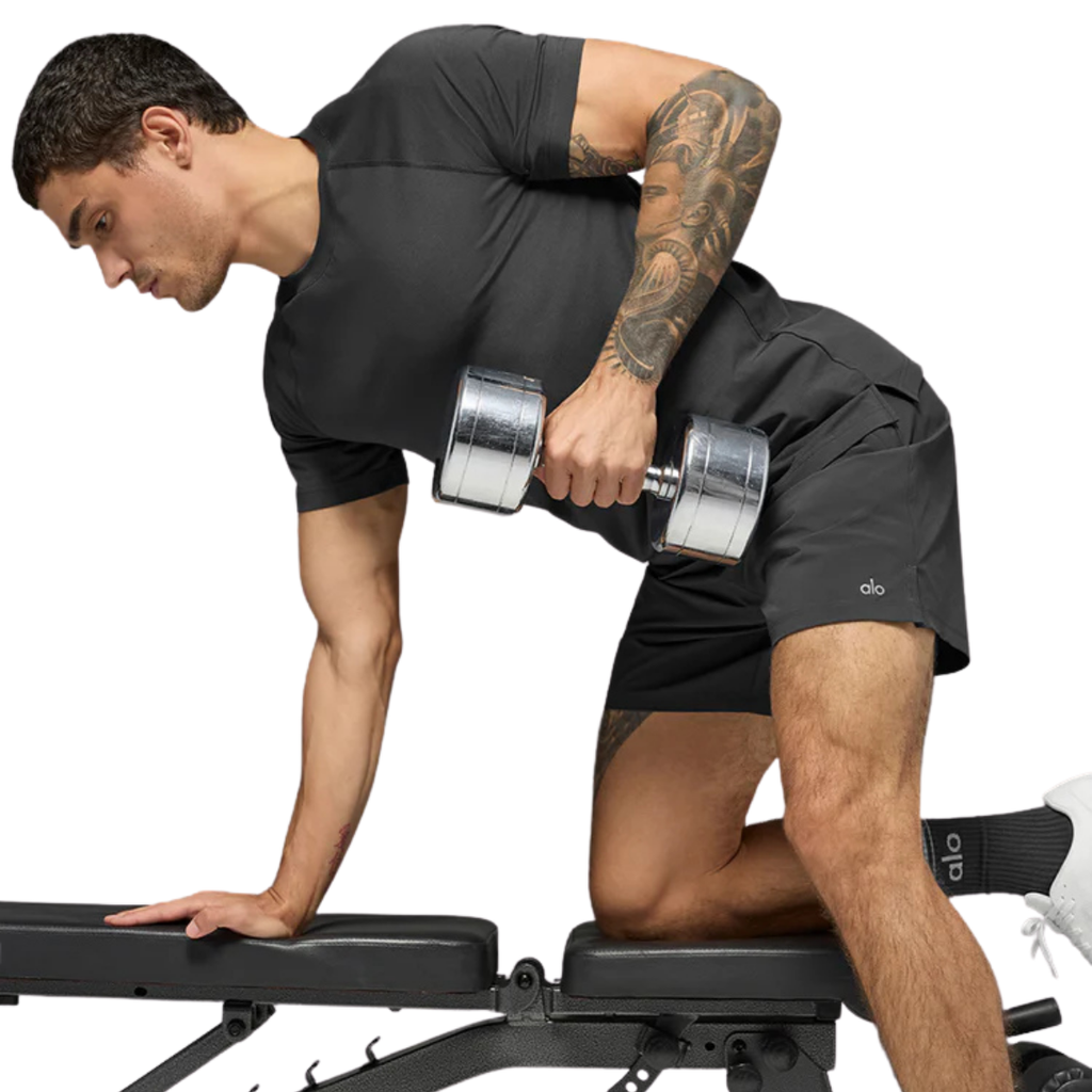 Alo Yoga Vapor Crewneck Short Sleeve Clover Anthracite