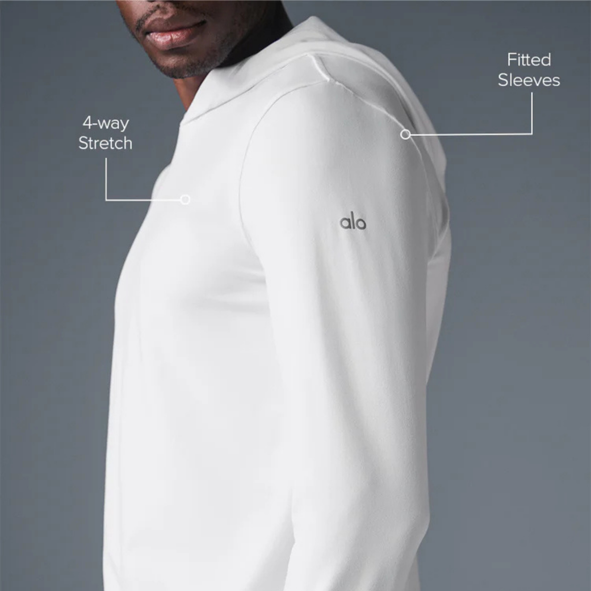 Alo Yoga Conquer Reform Long Sleeve With Hood White