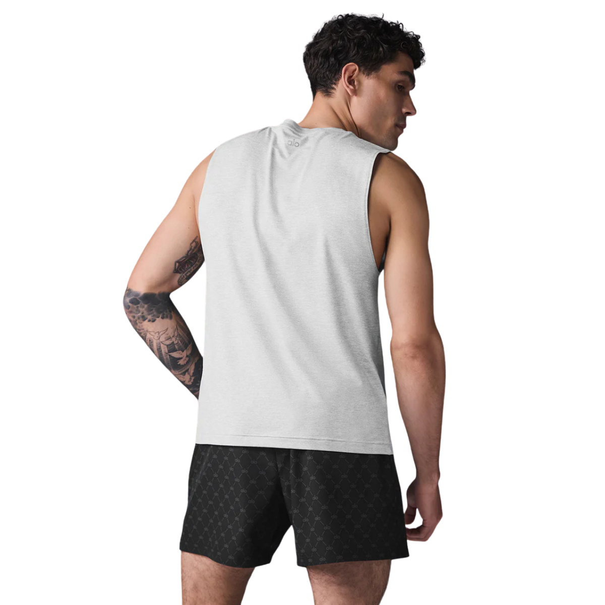 Alo Yoga Conquer Muscle Tank Athletic Heather Grey