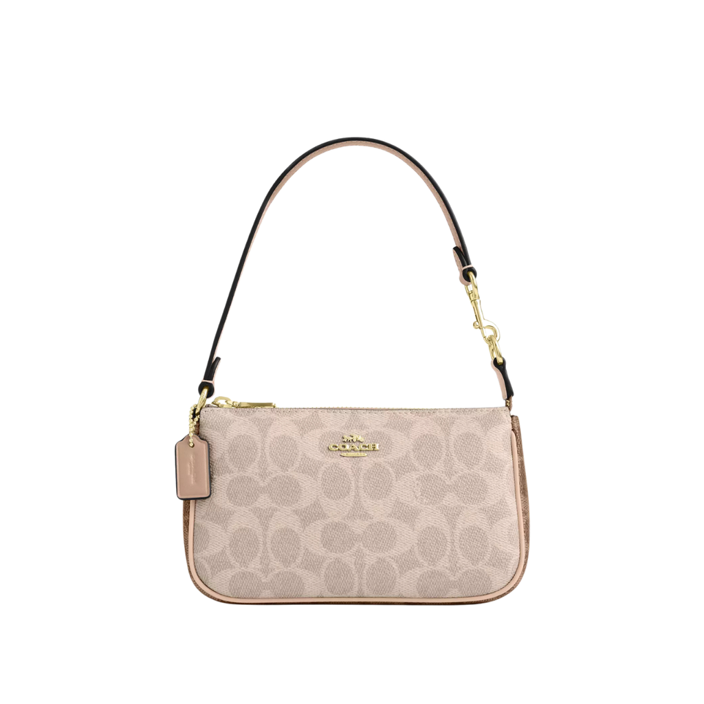 Coach Nolita 19 In Blocked Signature Canvas Gold Sand Tan
