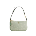 Coach Nolita 19 With Floral Print And Bow Gold Pale Green