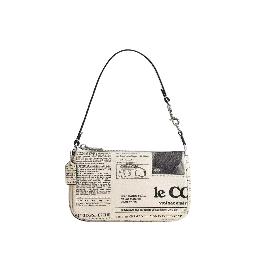 Coach Nolita 19 With Newspaper Print Silver Chalk Multi